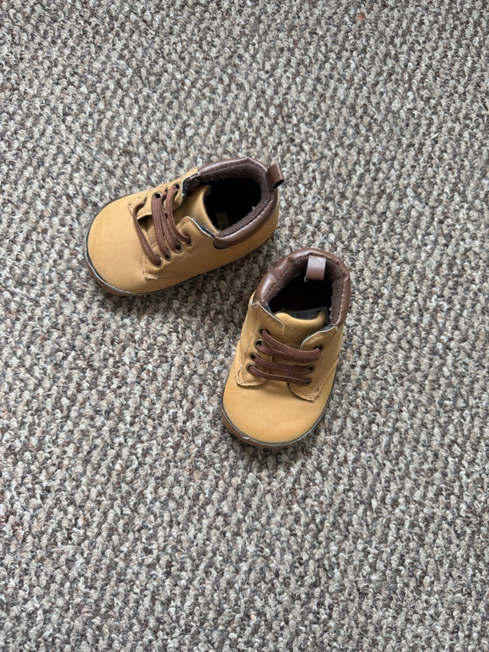 Carter's Tan and Brown Lace-Up Baby Walker Shoes